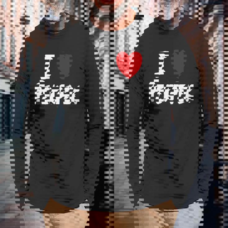 I Heart 愛 Pekpek フィリピンタガログ語 フィリピン フィリピン人 長袖tシャツ 長袖Tシャツ 高齢者への贈り物