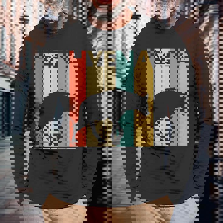 Hyena ハイエナ 動物 長袖Tシャツ 高齢者への贈り物