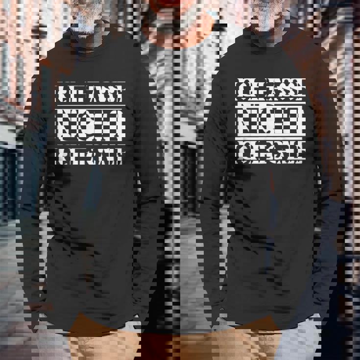 Ich Hasse Nicht Ich Egale ドイツ語のジョーク 長袖Tシャツ 高齢者への贈り物