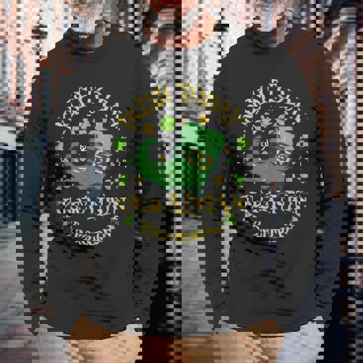 Irish Today ウクライナ Tomorrowt Patrick's Day 長袖Tシャツ 高齢者への贈り物