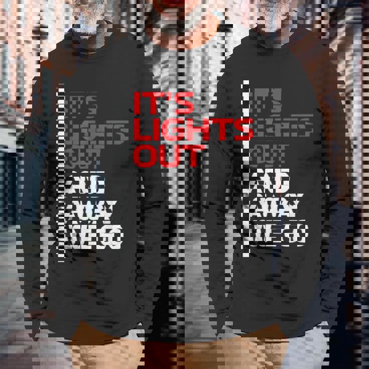 It's Lights Out And Away We Go Race Weekモータースポーツレーシング 長袖Tシャツ 高齢者への贈り物