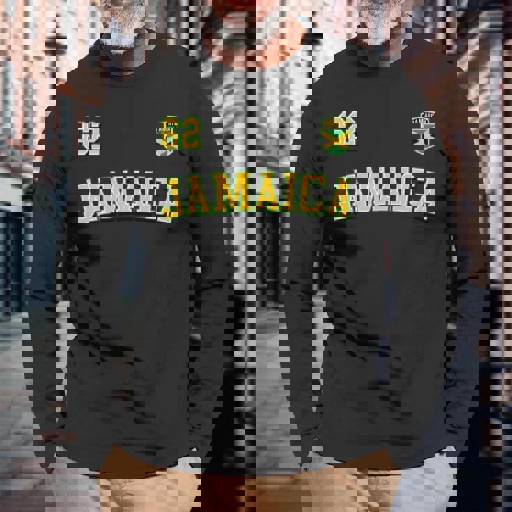Jamaica 62 2024 年独立記念日ジャマイカ国旗ジャージ 長袖tシャツ 長袖Tシャツ 高齢者への贈り物