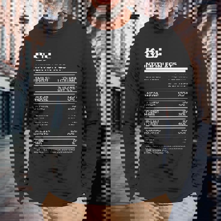 Koji 栄養成分表示 長袖Tシャツ 高齢者への贈り物