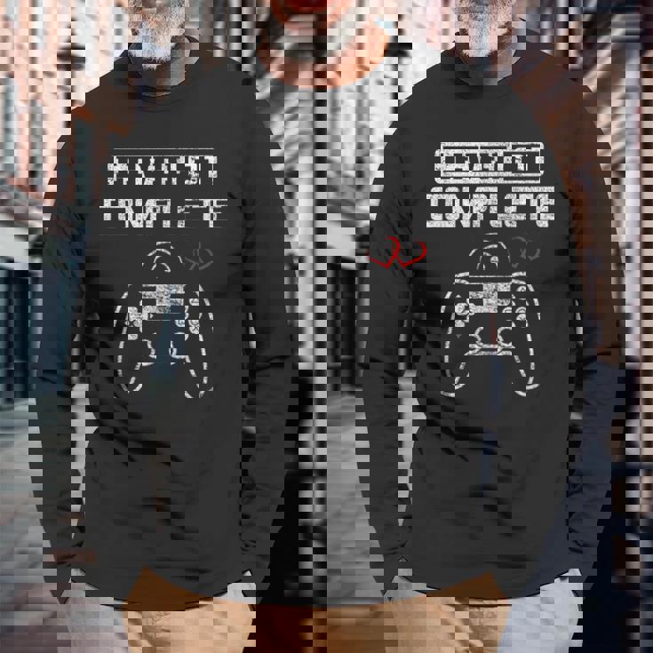 Level 1 完全 1St Wedding Anniversary First Year Him Her 長袖Tシャツ 高齢者への贈り物