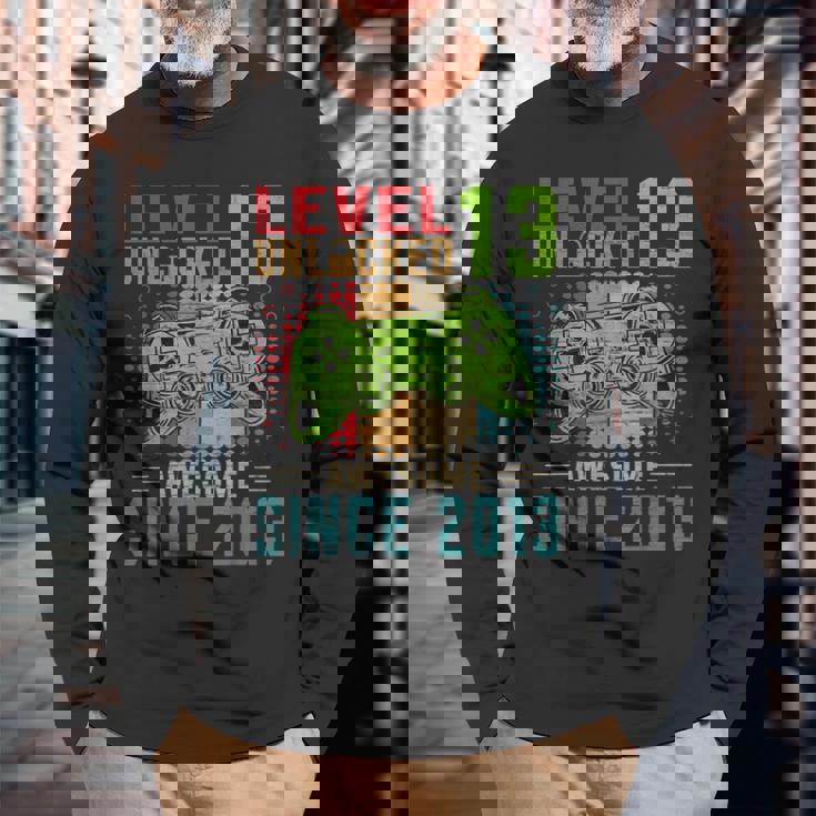 Level 13 Unlocked Birthday 13 Year Old 13Th Birthday 長袖Tシャツ 高齢者への贈り物