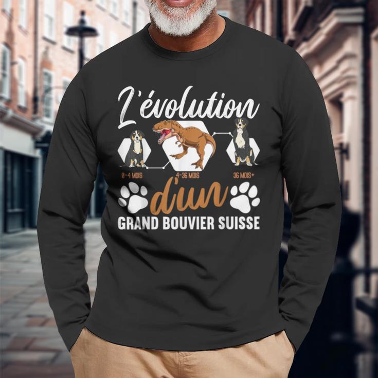 L'évolution D'un Grand Bouvieruisse T-shirt à manches longues Cadeaux pour les vieillards