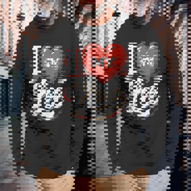 I Love My Lee 名前 Lee 長袖Tシャツ 高齢者への贈り物