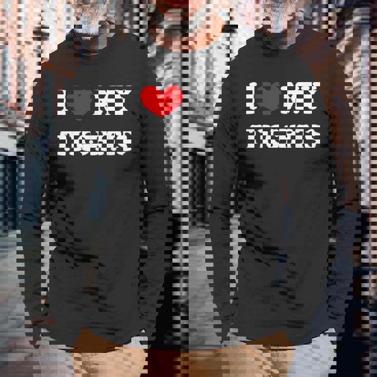 I Love My Tights タイツが大好き 長袖Tシャツ 高齢者への贈り物