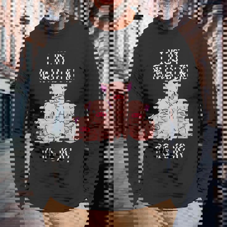 Love Pig シャツ レディース 豚 ギフト 豚 メンズ キュート 豚 長袖Tシャツ 高齢者への贈り物