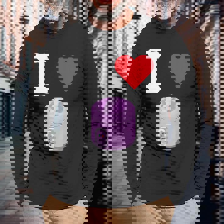 I Love 炊飯器 キッチン家電 パーフェクトメイド 食事 長袖tシャツ 長袖Tシャツ 高齢者への贈り物