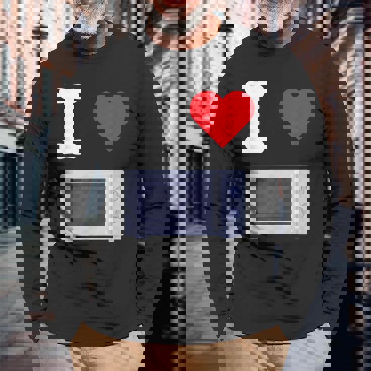 I Love 電子レンジ オーブン 料理 暖房 食品 キッチン 家電 長袖Tシャツ 高齢者への贈り物