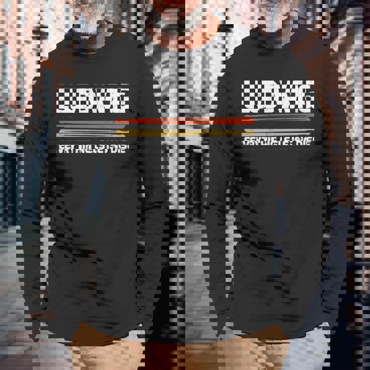 Ludwig Everything Else Is Noise クラシック音楽ドラムスティック 長袖tシャツ 長袖Tシャツ 高齢者への贈り物