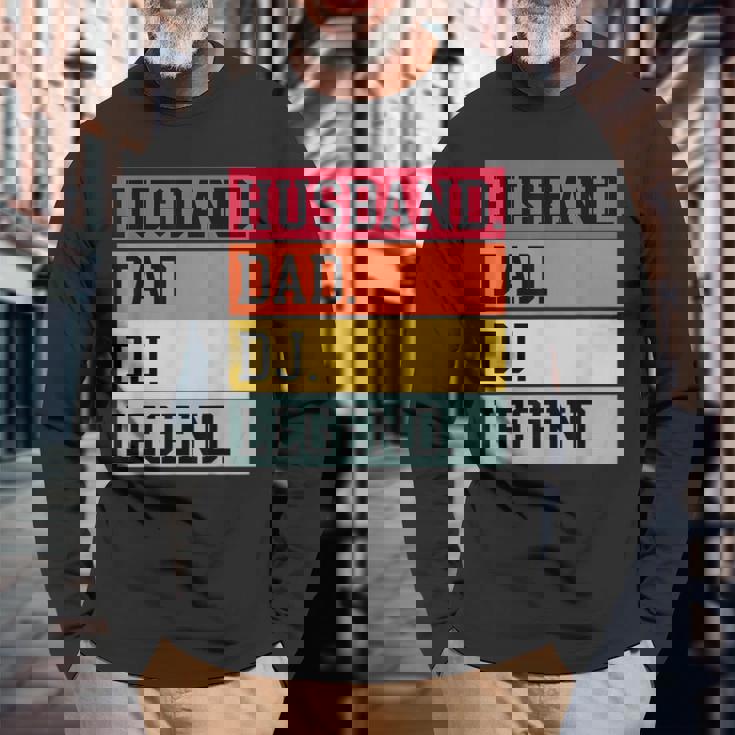 Marito Papà Dj Leggenda Divertente Dj Disc Music Lover Maglietta a maniche lunghe Regalos para ancianos