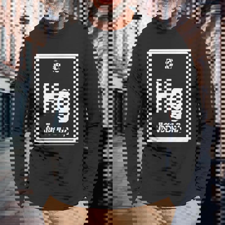 Mercury Hg 元素周期表 サイエンスギフト 長袖Tシャツ 高齢者への贈り物
