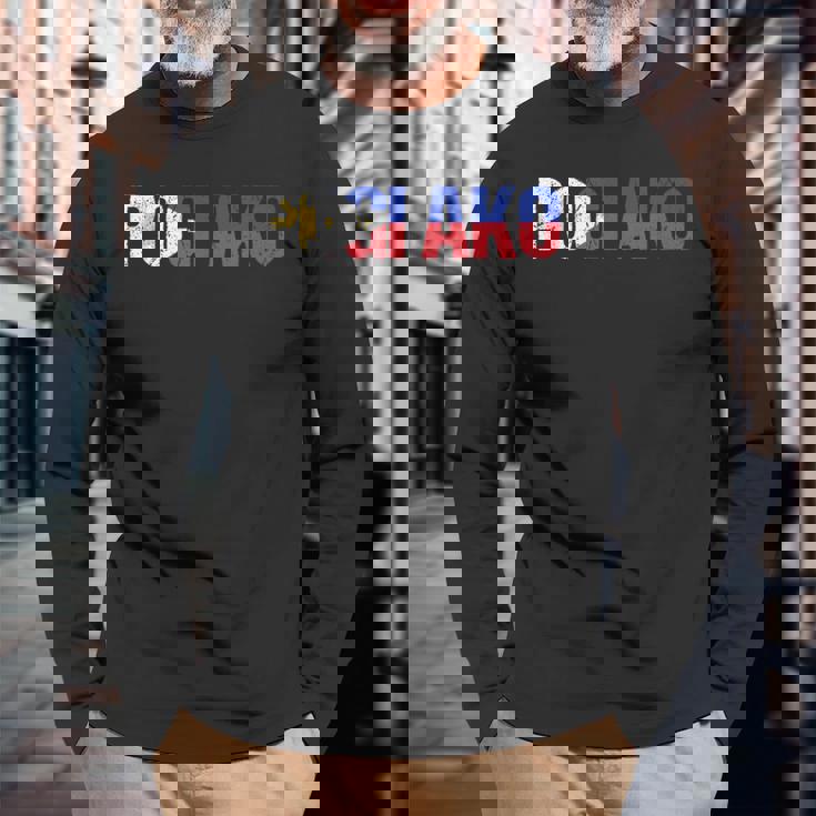 Pogi Ako I'm Handsome フィリピン Pinay Filipina 長袖Tシャツ 高齢者への贈り物