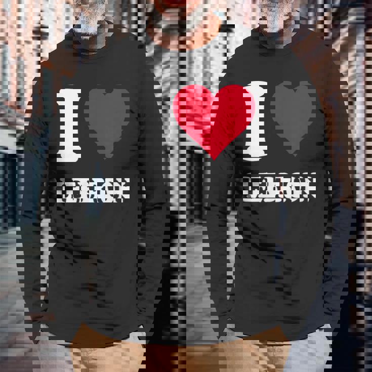 Red Heart I Love Lebron 長袖Tシャツ 高齢者への贈り物