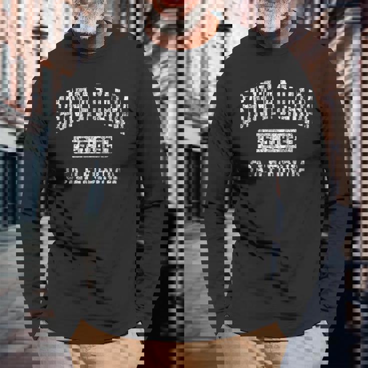 Santa Clara California Ca ビンテージ 確立されたスポーツデザイン 長袖Tシャツ 高齢者への贈り物