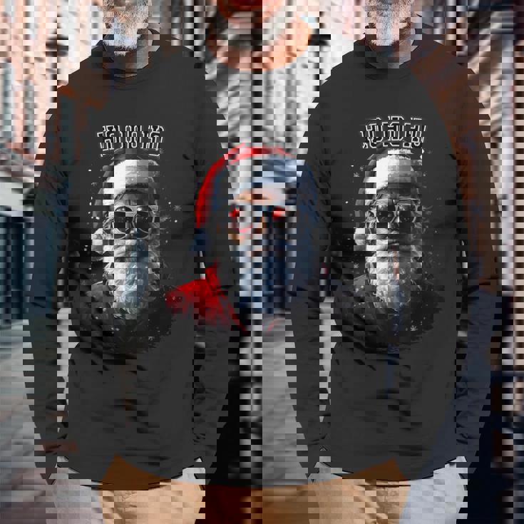 Sarkastischer Cooler Weihnachtsmann Mitonnenbrille Undchnee Weihnachten Langarmshirts Geschenke für alte Männer
