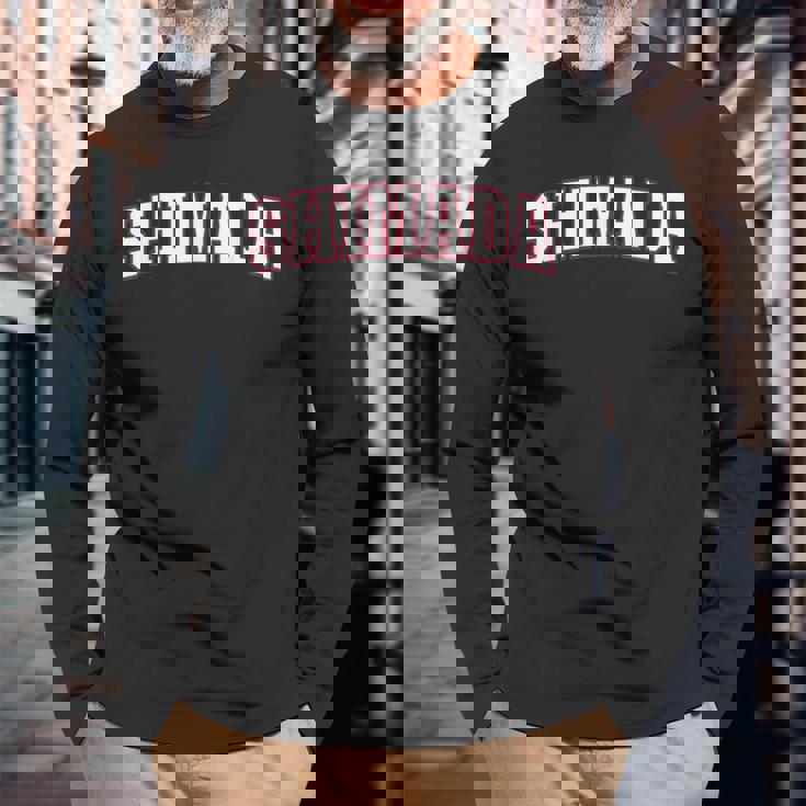 Shimada Japan Nihon 日本 島田himada 長袖Tシャツ 高齢者への贈り物