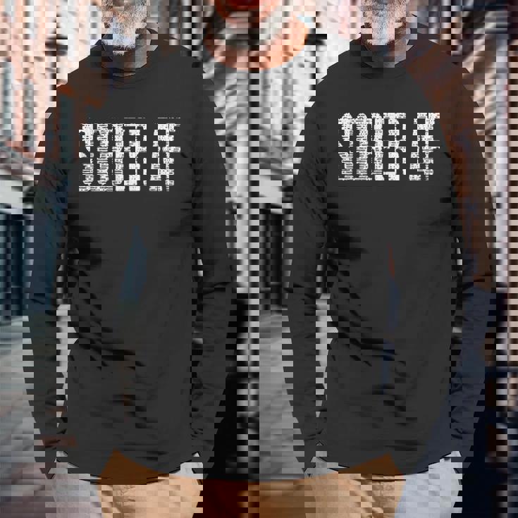 Sober Afobriety アルコールフリー グランジ 長袖Tシャツ 高齢者への贈り物