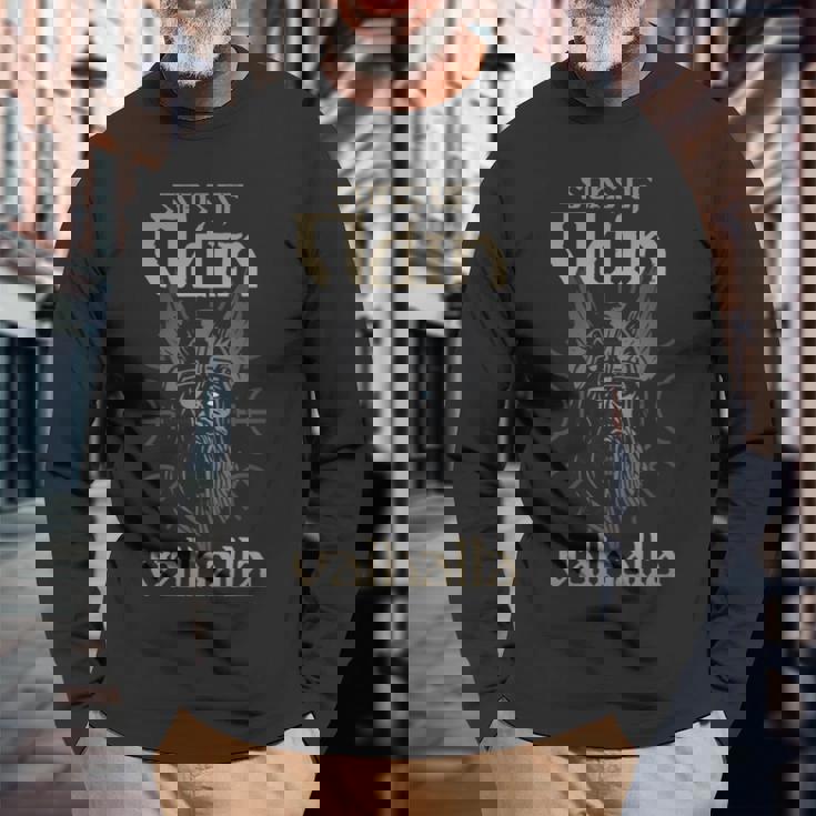 Sons Of Odinalhallaシャツ、ヴァイキング＆ヴァイキング・ノーズ 長袖tシャツ 長袖Tシャツ 高齢者への贈り物