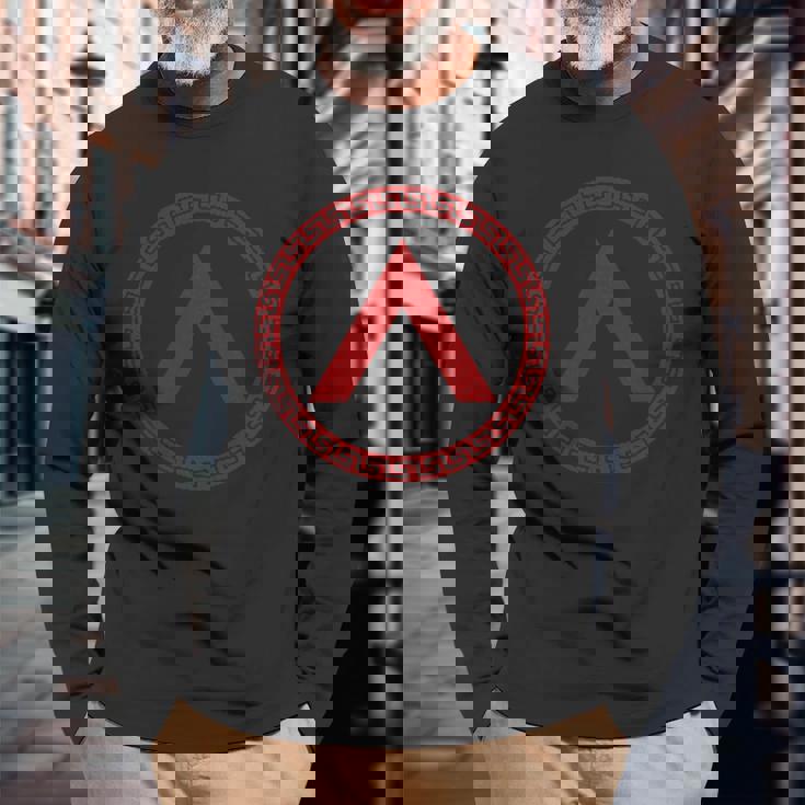 Sparta シンボル スパルタンシールド ランダ ラコニア 長袖Tシャツ 高齢者への贈り物