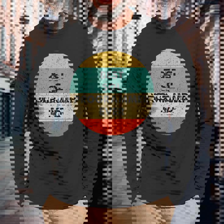 Sql プログラマーシャツ 長袖Tシャツ 高齢者への贈り物