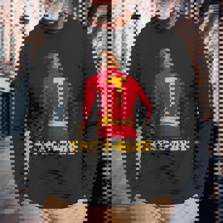 Taco-Man 面白い 反トランプ ハロウィーン 政治的コスチュームアイデア 長袖Tシャツ 高齢者への贈り物