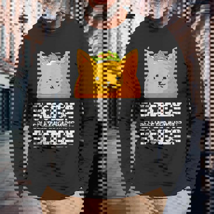 Tacocatpelled Backwards Is Tacocat ファニータコスキャットギフト 長袖Tシャツ 高齢者への贈り物