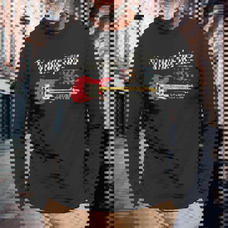 Vintageince 1965 Birthday Party ギターギタリストミュージシャン 長袖Tシャツ 高齢者への贈り物
