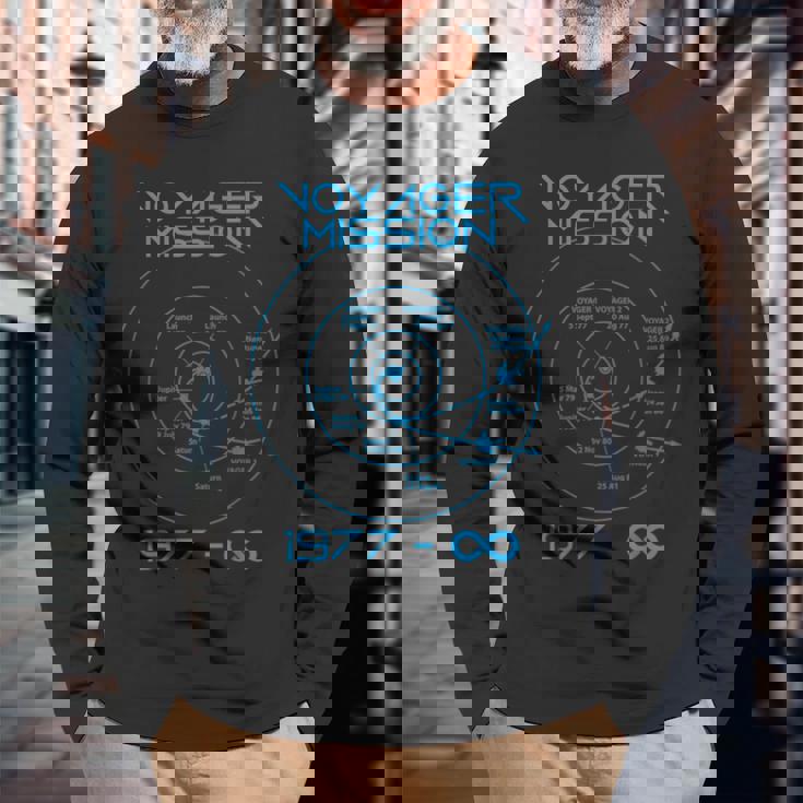 Voyager 12探査機の宇宙探査軌道 長袖Tシャツ 高齢者への贈り物