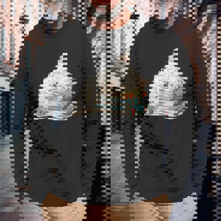 West Highland Terrier Books 犬種 ウェスティ 長袖Tシャツ 高齢者への贈り物