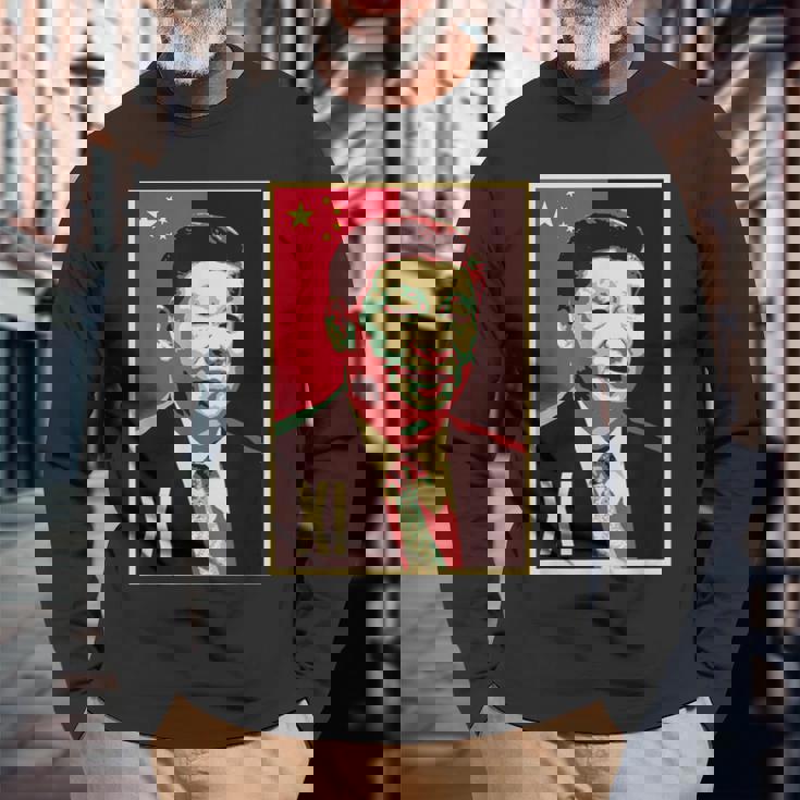 Xi Jinping China President Chinese 習近平中国中国共産党主席中国共産党 長袖Tシャツ 高齢者への贈り物