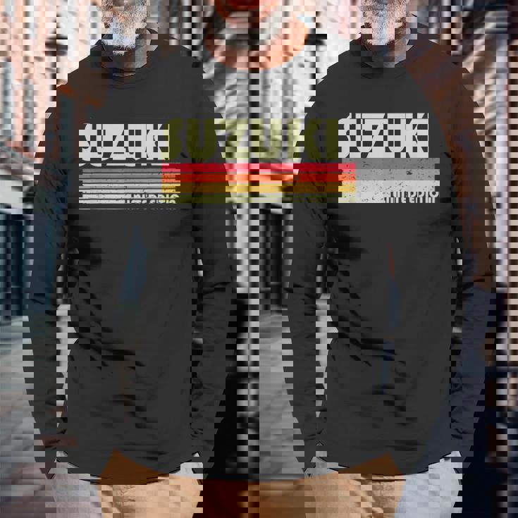 【 鈴木 すずき スズキ 】名字 家族お揃い ギャグ ネタ ウケ狙い 贈り物 ギフト 面白い おもしろ 長袖Tシャツ 高齢者への贈り物