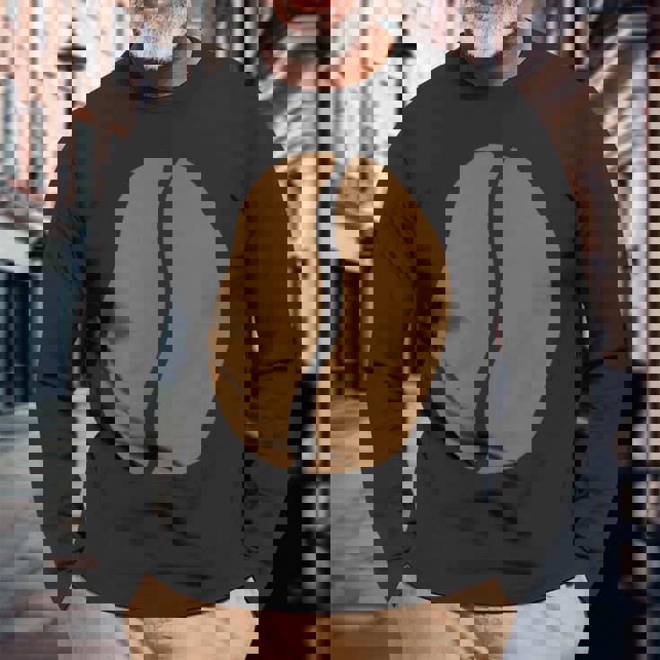 【コーヒー豆】珈琲 デザイン コーヒー柄 おもしろ 面白い 可愛い ネタ ウケ狙い シンプル 喫茶店 コーヒー好き 変な 長袖Tシャツ 高齢者への贈り物