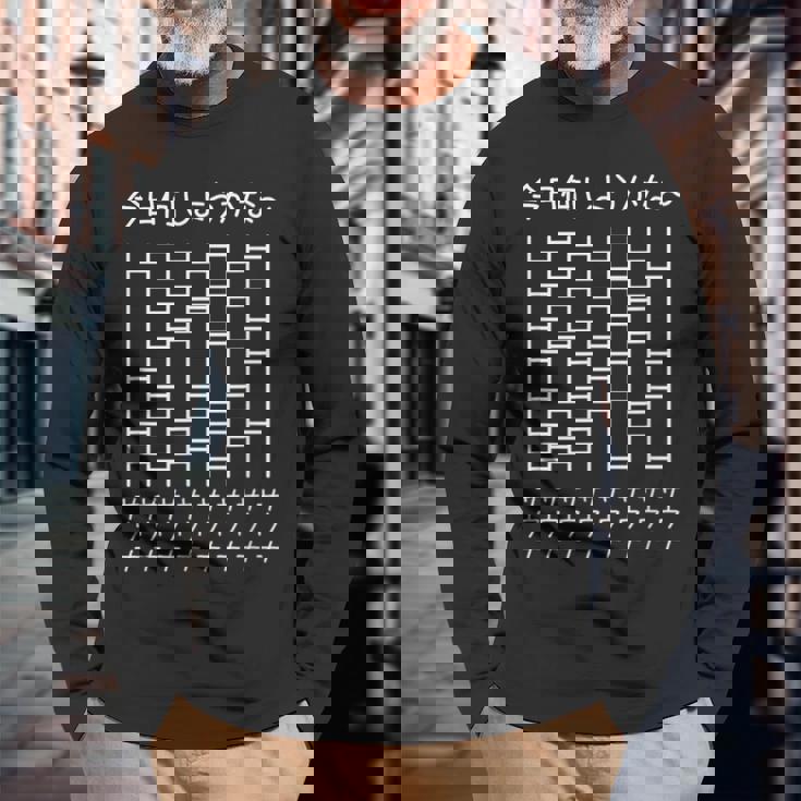 【今日何しようかな サウナ】あみだくじ 文字 遊び心 おもしろ 面白い ユーモア ギャグ ネタ ウケ狙い 笑える 変な 長袖Tシャツ 高齢者への贈り物