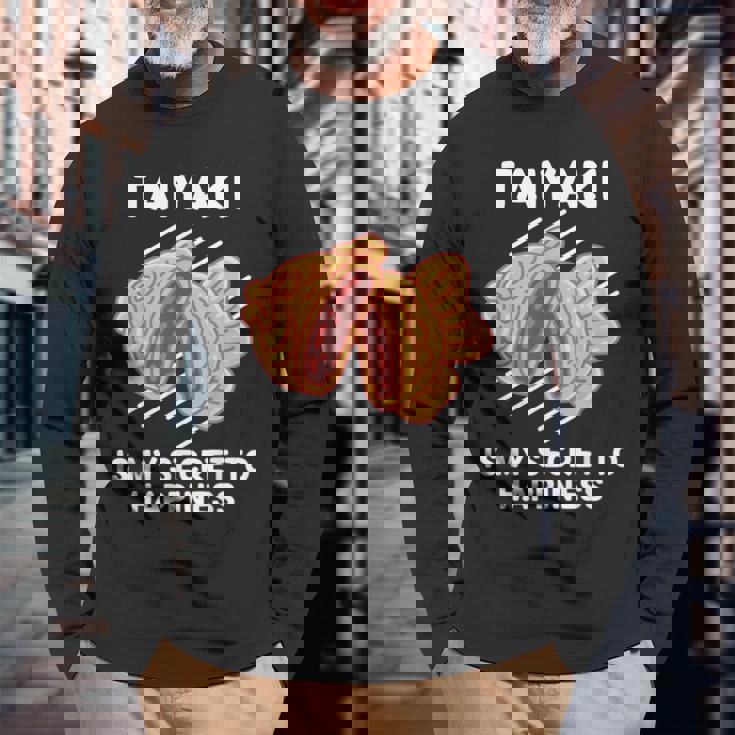 かわいいたい焼き料理は幸せの秘密 たい焼き好き。 長袖Tシャツ 高齢者への贈り物