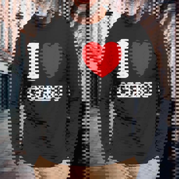 アイラブセブ、フィリピン、フィリピン 長袖Tシャツ 高齢者への贈り物