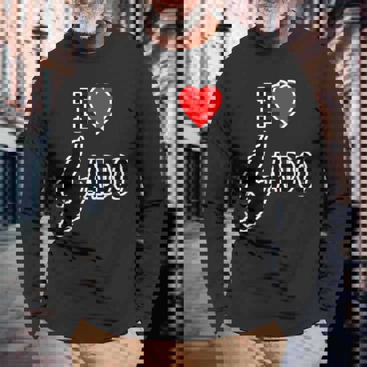 アイラブ・Sado 佐渡島 地図（I Love ハート）【47都道府県】Jimo-T ジモティ お土産 面白 長袖Tシャツ 高齢者への贈り物