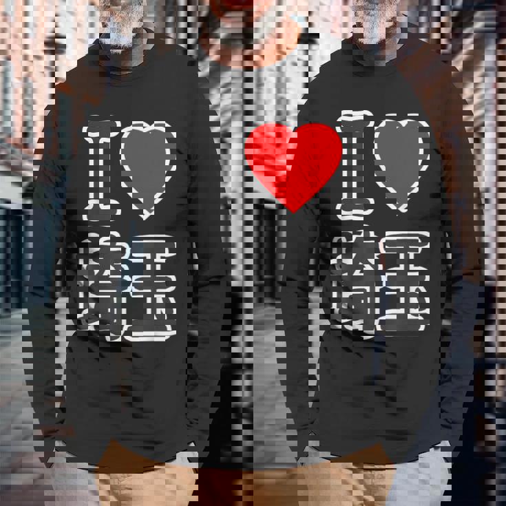 アイラブ・埼玉（I Love ハート）Big 大きな文字【47都道府県】Jimo-T ジモティ お土産 長袖Tシャツ 高齢者への贈り物