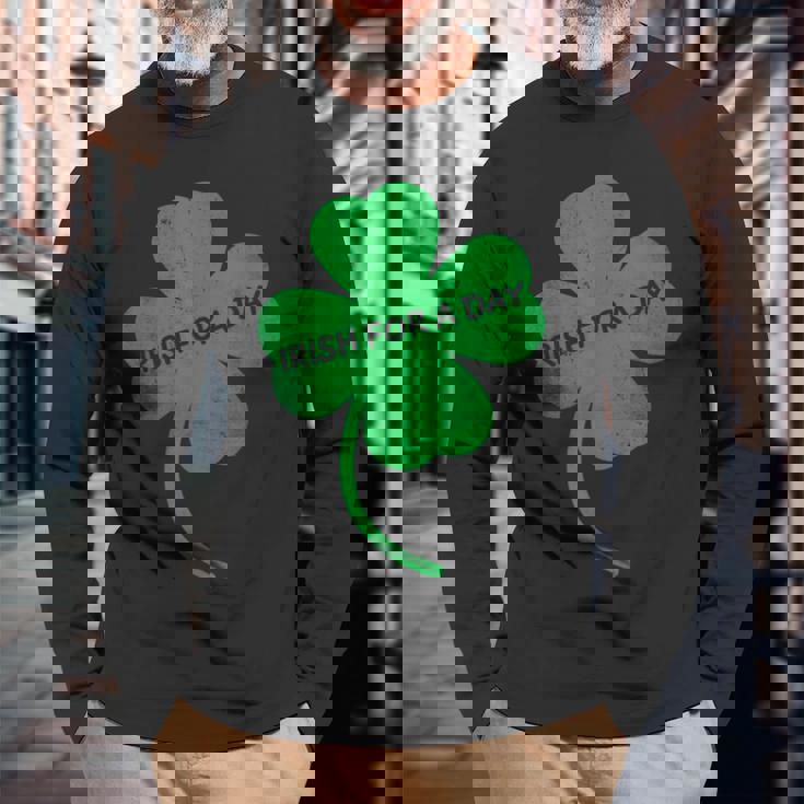 アイリッシュ・フォー・ア・デイ 聖パトリックの日のシャムロック・アイルランドの衣装 長袖Tシャツ 高齢者への贈り物