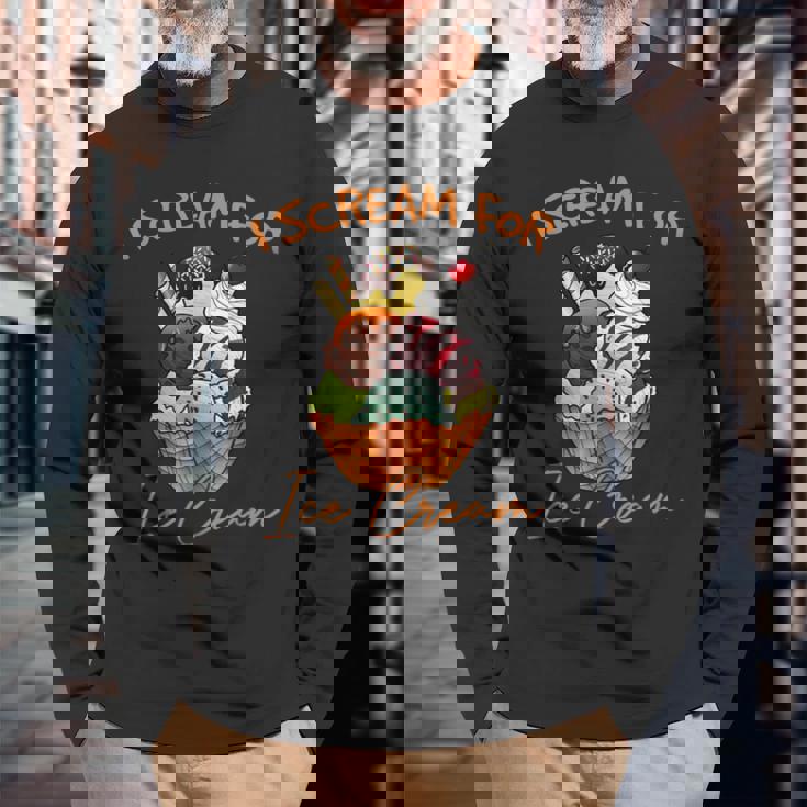 アイ・スクリーム・フォー・アイスクリーム 長袖Tシャツ 高齢者への贈り物