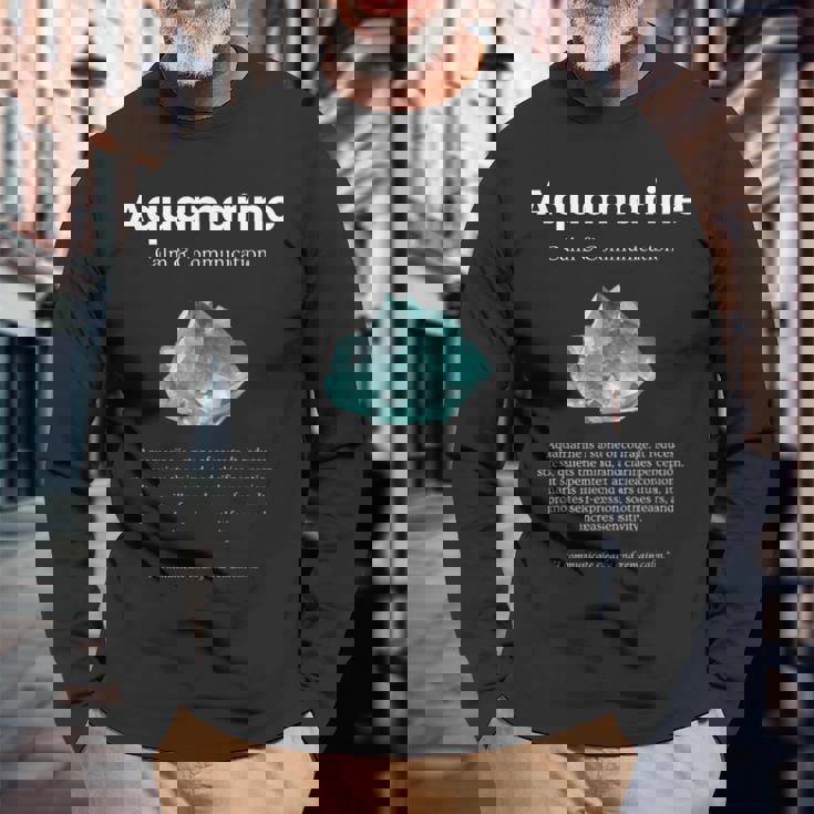 アクアマリンクリスタル 意味 アクアマリンの意味 定義 長袖Tシャツ 高齢者への贈り物