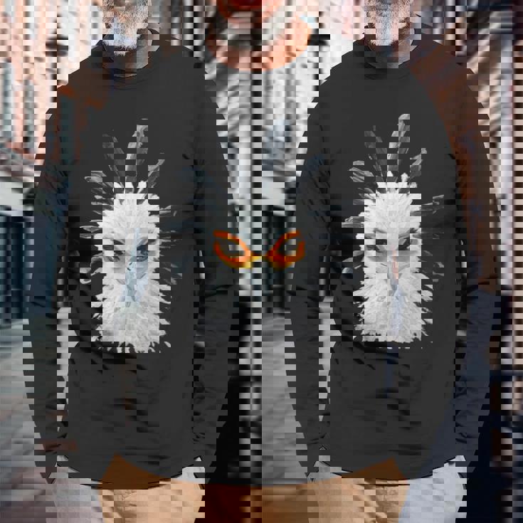 アクリル画アート ヘビクイワシ デザイン 長袖tシャツ 長袖Tシャツ 高齢者への贈り物