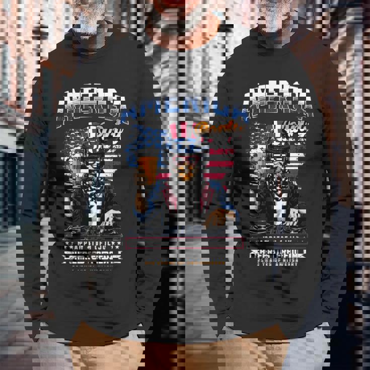 アメリカハッピー250 7月4日 独立記念日 長袖tシャツ 長袖Tシャツ 高齢者への贈り物