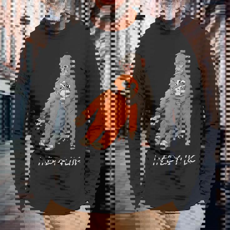 アローンベイビーモンキーパンチ 抱きしめたい可愛いデザイン 長袖Tシャツ 高齢者への贈り物