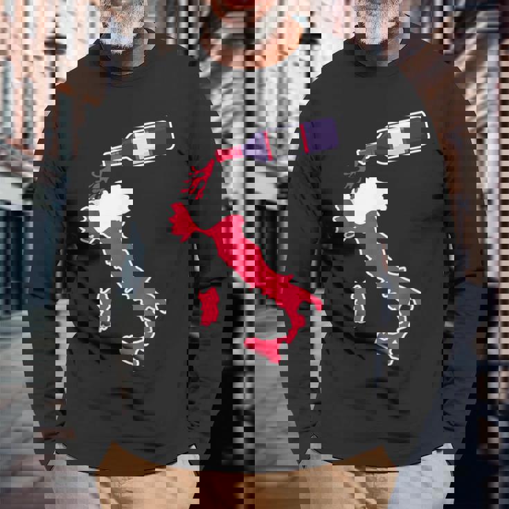 イタリアワインシャツ 地図 イタリアバケーション 長袖Tシャツ 高齢者への贈り物