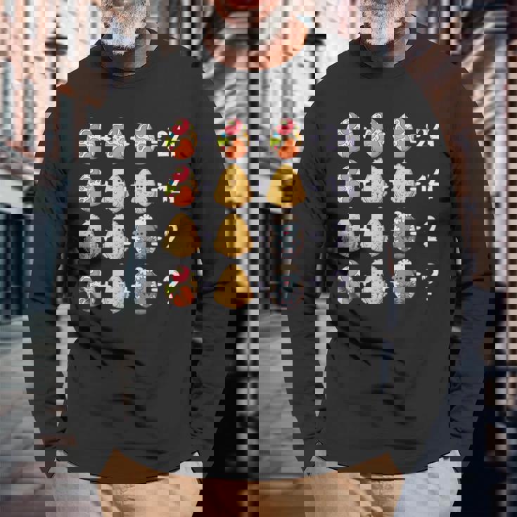 イースター数学教師、数学的数字パズル、イースターエッグ 長袖Tシャツ 高齢者への贈り物