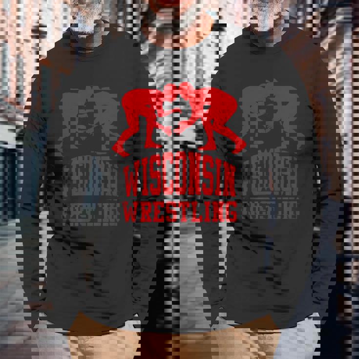 ウィスコンシン レスリング 長袖Tシャツ 高齢者への贈り物