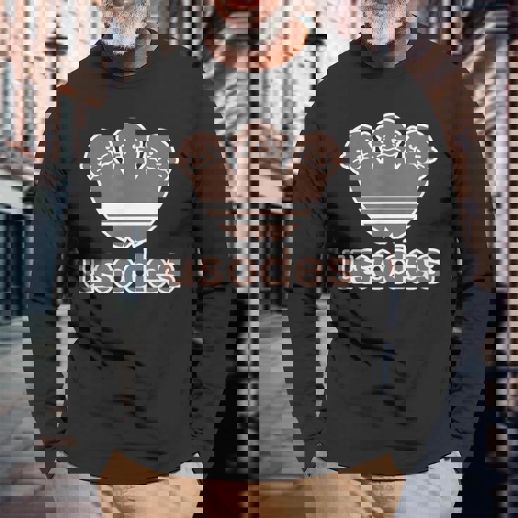 ウソデス Usodes かわうそです。《ブラウン 茶》コツメカワウソ かわいい ブランド パロディ 面白い 長袖Tシャツ 高齢者への贈り物